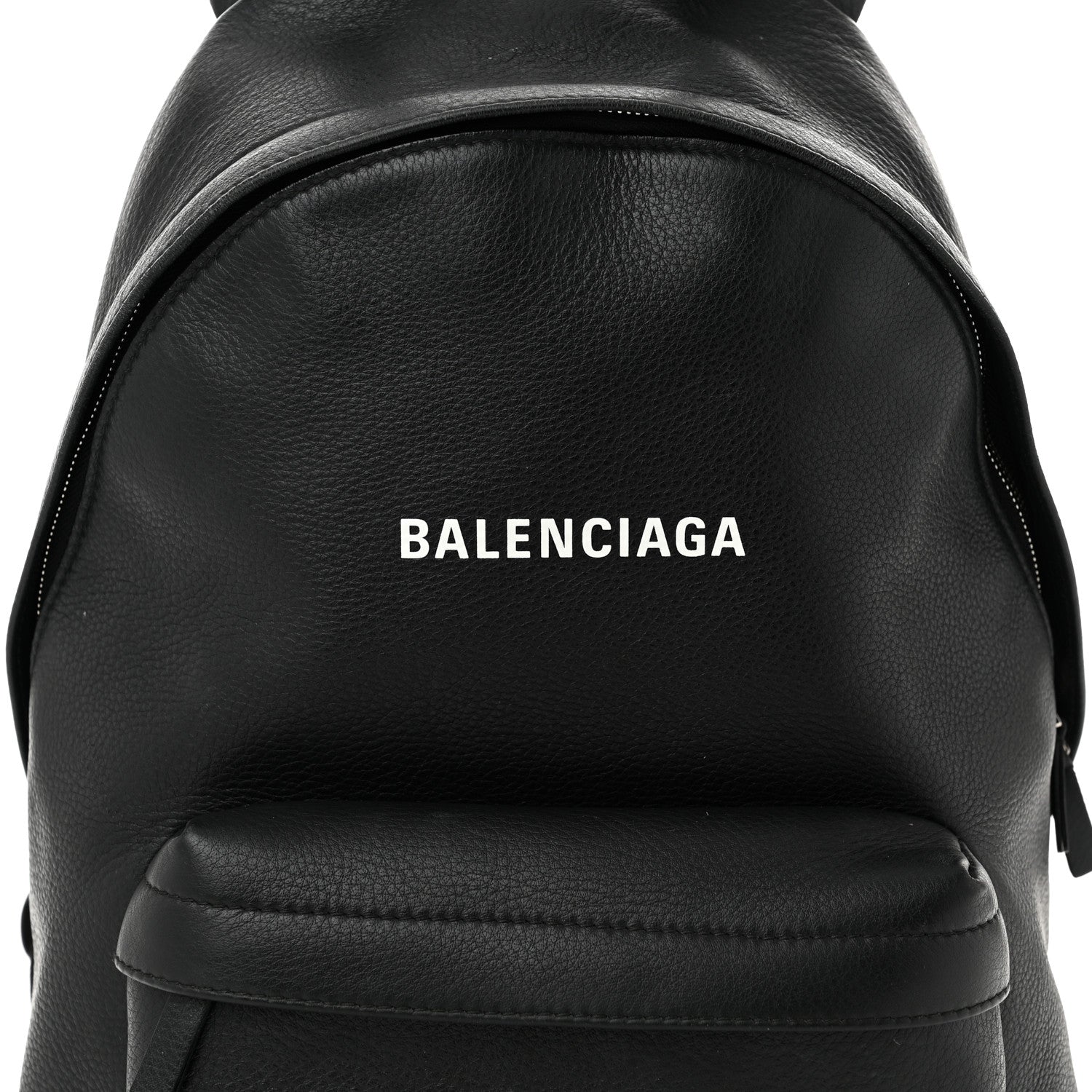 Balenciaga Smooth Calfskin Logo Small Everyday Backpack Black White 9 of 11