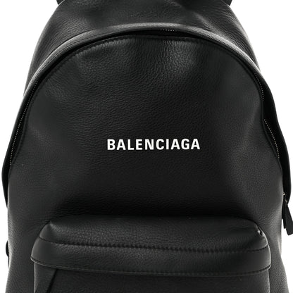 Balenciaga Smooth Calfskin Logo Small Everyday Backpack Black White 9 of 11