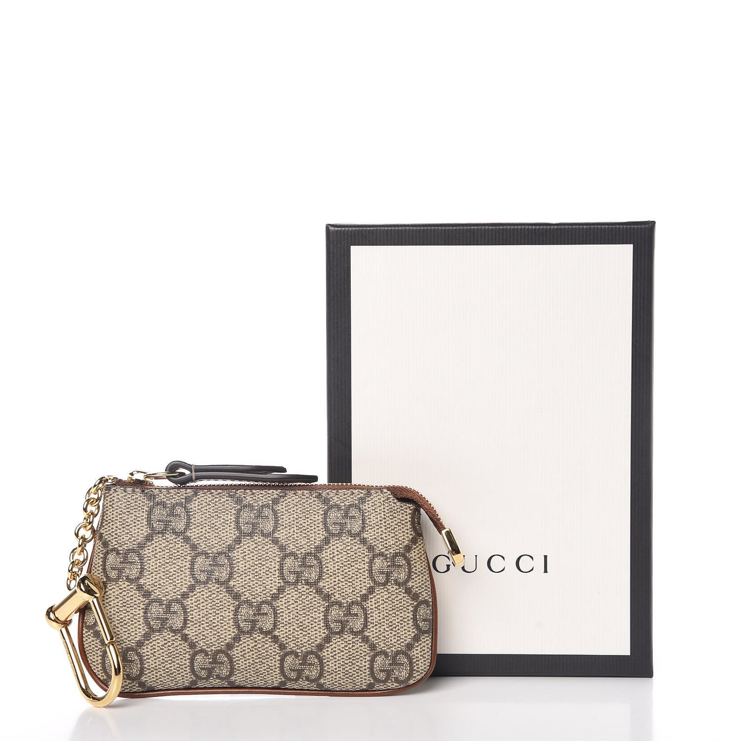 GG Supreme Monogram Key Case Brown