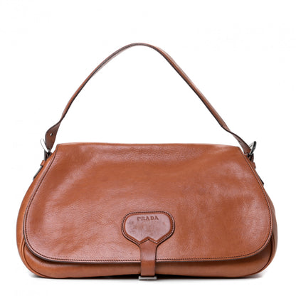 Prada Glace Calfskin Hobo Tan 1 of 12