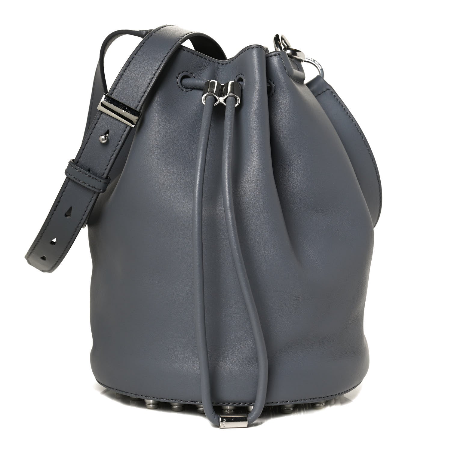 Alexander Wang Calfskin Alpha Bucket Bag Grey Silver Hardware 1 of 12
