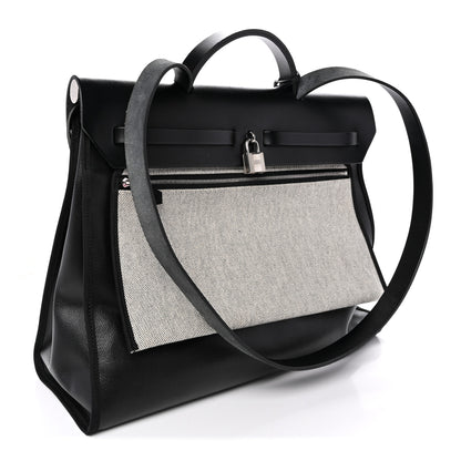 Hermes Toile H Berline Vache Hunter Herbag Zip 39 MM Black Ecru 4 of 11