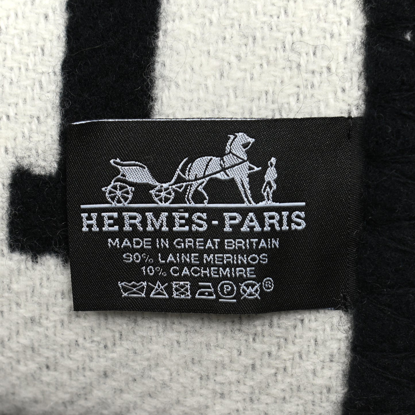Wool Cashmere Avalon III Blanket Ecru Black