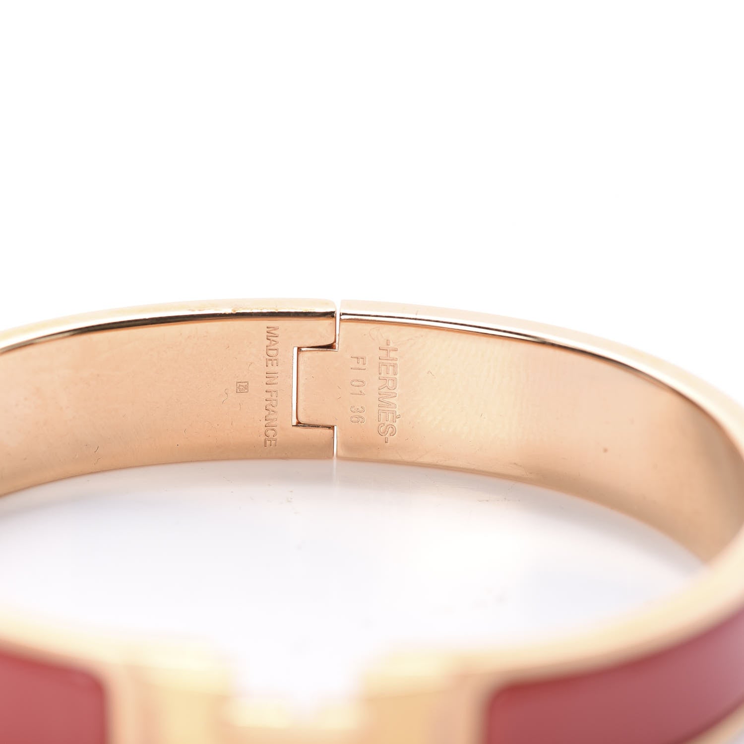 Hermes Narrow Enamel Clic Clac H Bracelet GM Rouge Corail 4 of 4