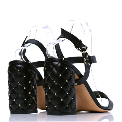 Valentino Garavani Calfskin Nappa Rockstud Spike 90mm Ankle Strap Sandals 40 Black 3 of 5