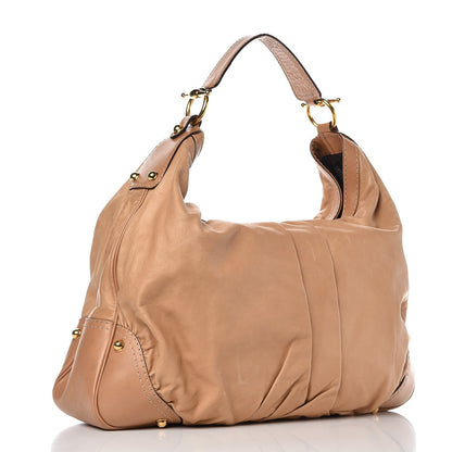 Gucci Calfskin Large Jockey Hobo Tan 3 of 19