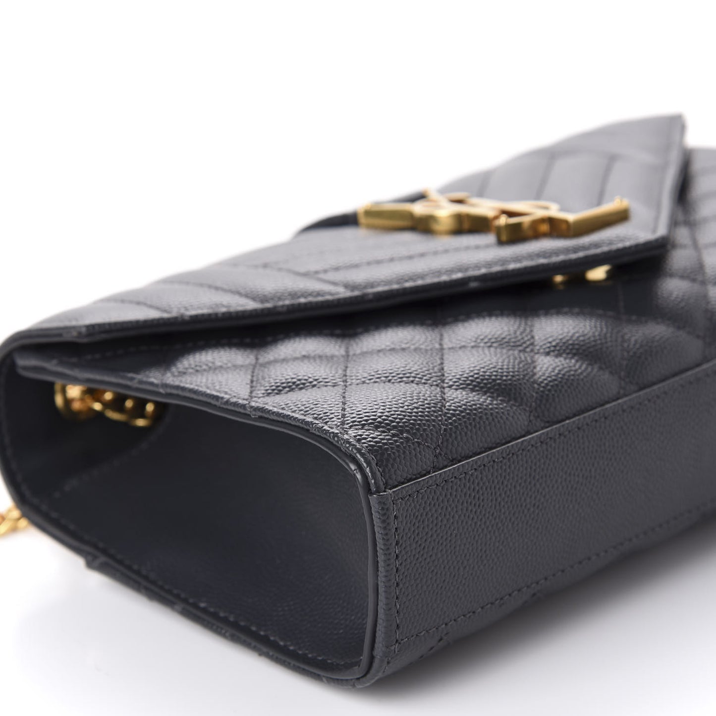 Grain De Poudre Textured Mixed Matelasse Triquilt Small Monogram Satchel Dark Smoke