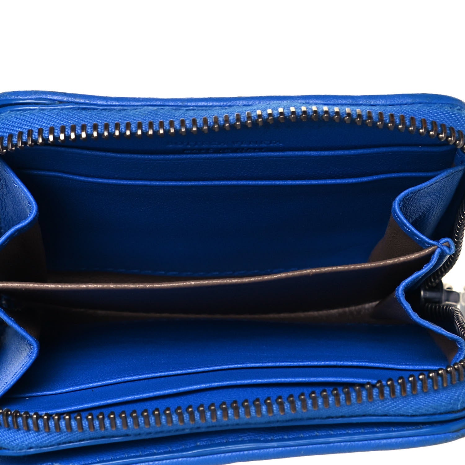 Bottega Veneta Nappa Intrecciato Zip Around Wallet Signal Blue 5 of 8