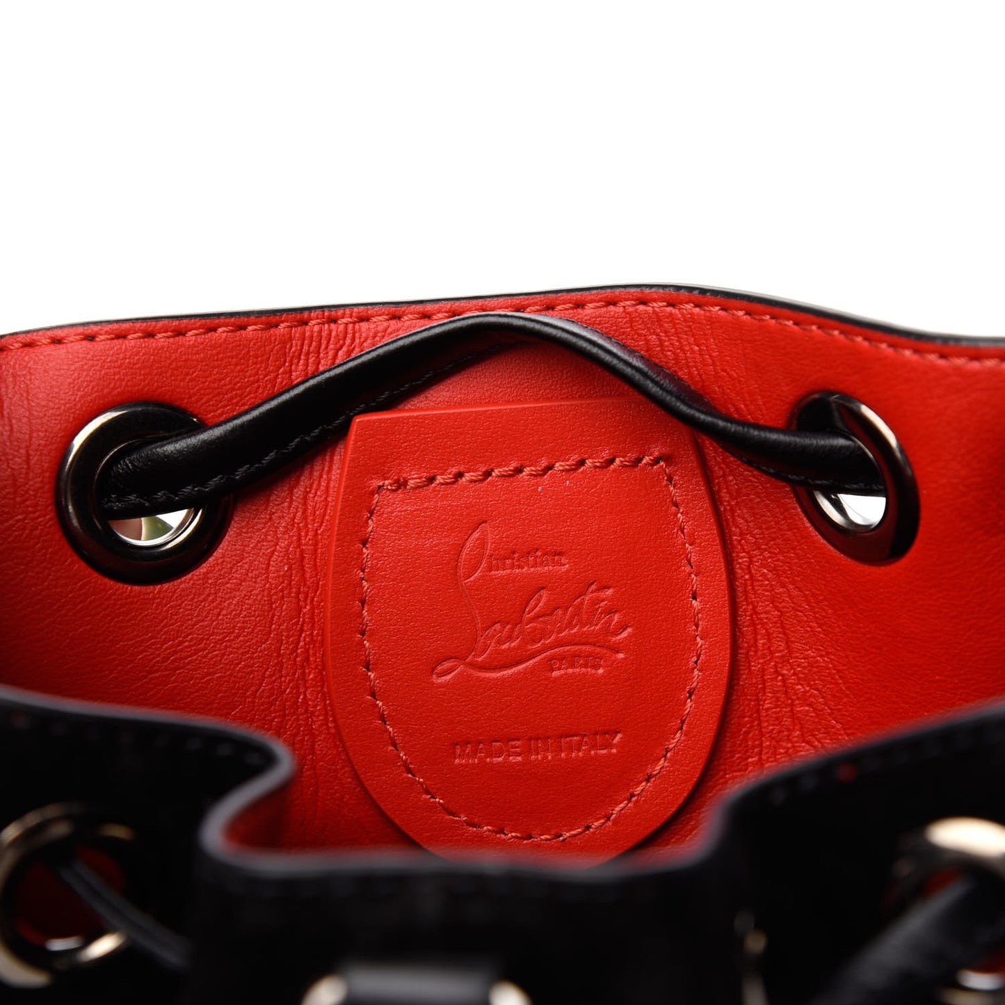 Suede Crystal Marie Jane Bucket Black Red