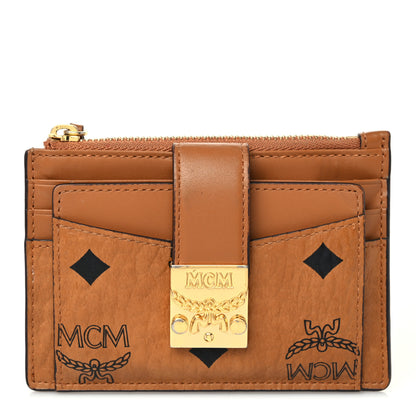MCM Calfskin Visetos Patricia Mini Card Holder Cognac 1 of 6