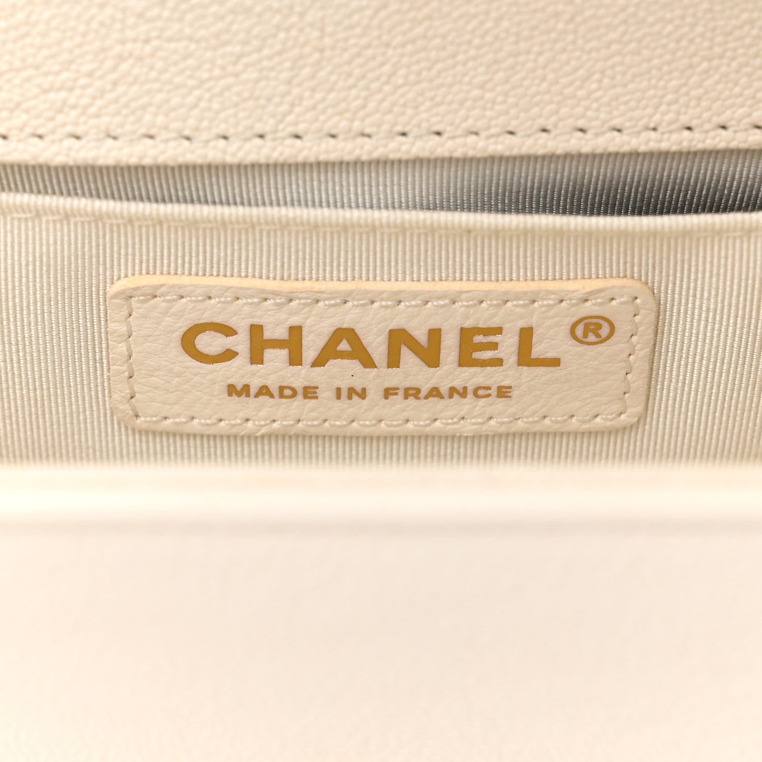 Chanel Caviar Chevron Quilted Small Boy Flap White 6 of 10