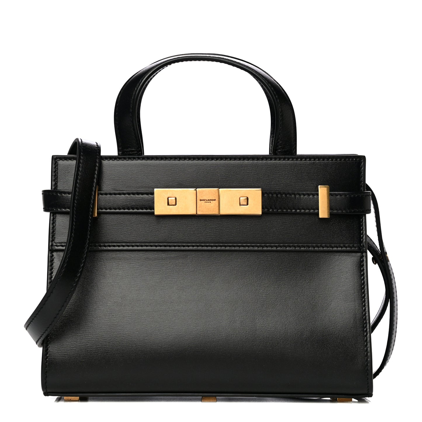 Smooth Calfskin Manhattan Nano Shopper Tote Black