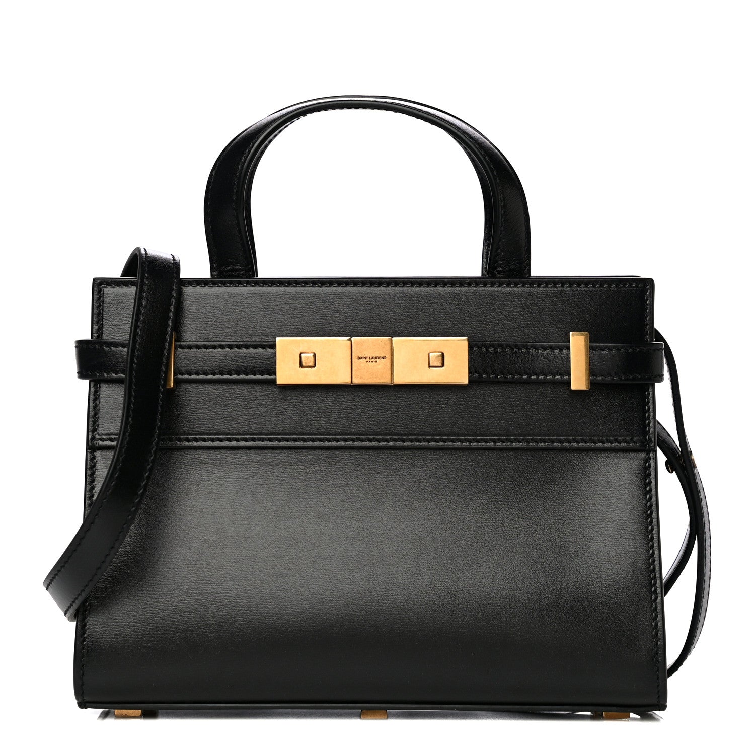Saint Laurent Smooth Calfskin Manhattan Nano Shopper Tote Black 1 of 9