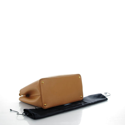 Prada Saffiano Cuir Medium Double Bag Caramel Fuoco 4 of 6