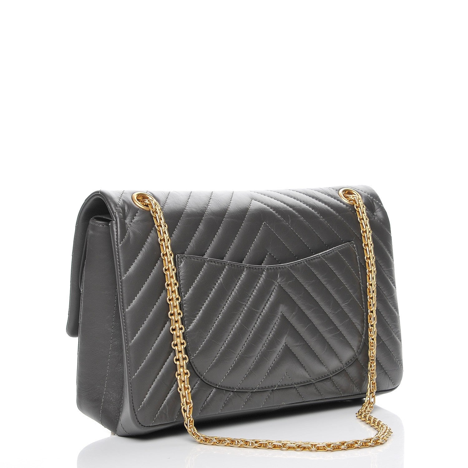 Chanel Aged Calfskin Chevron 2.55 Reissue 226 Dark Grey 3 of 8
