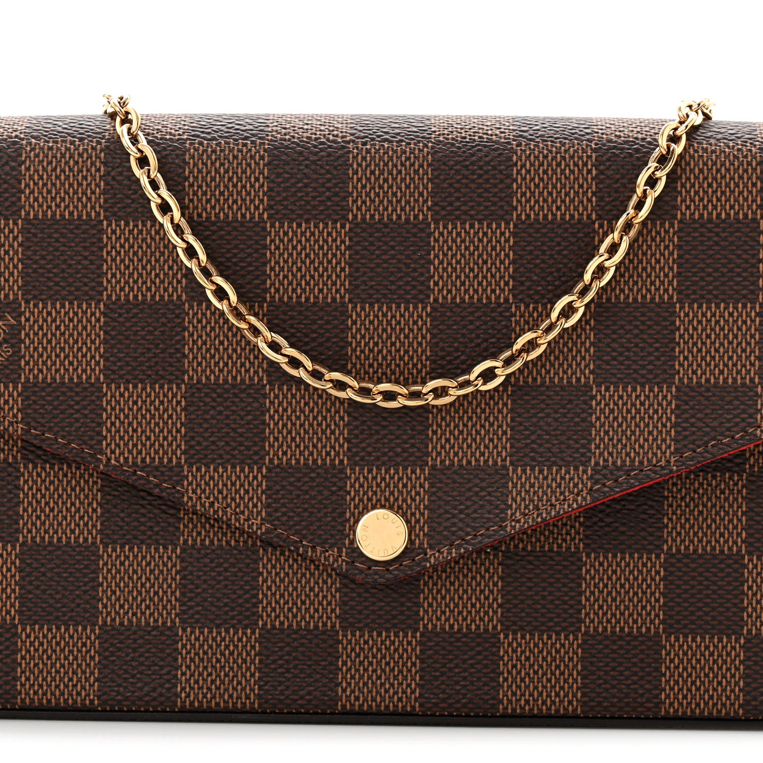 Louis Vuitton Damier Ebene Pochette Felicie Chain Wallet 7 of 9