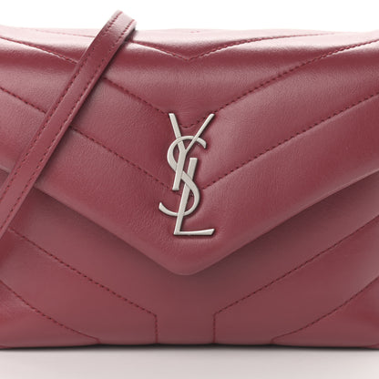 Saint Laurent Calfskin Y Quilted Monogram Toy Loulou Crossbody Bag Rouge 7 of 12