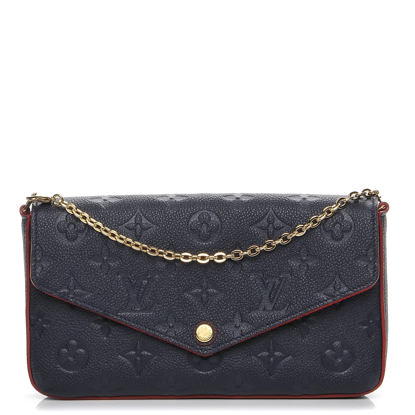 Empreinte Pochette Felicie Chain Wallet Marine Rouge
