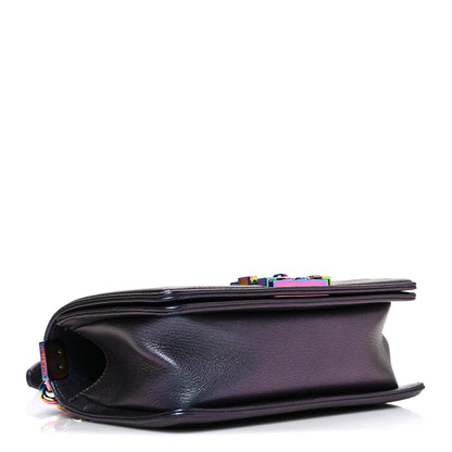 Chanel Iridescent Goatskin Quilted Small Boy Flap Purple 4 of 10