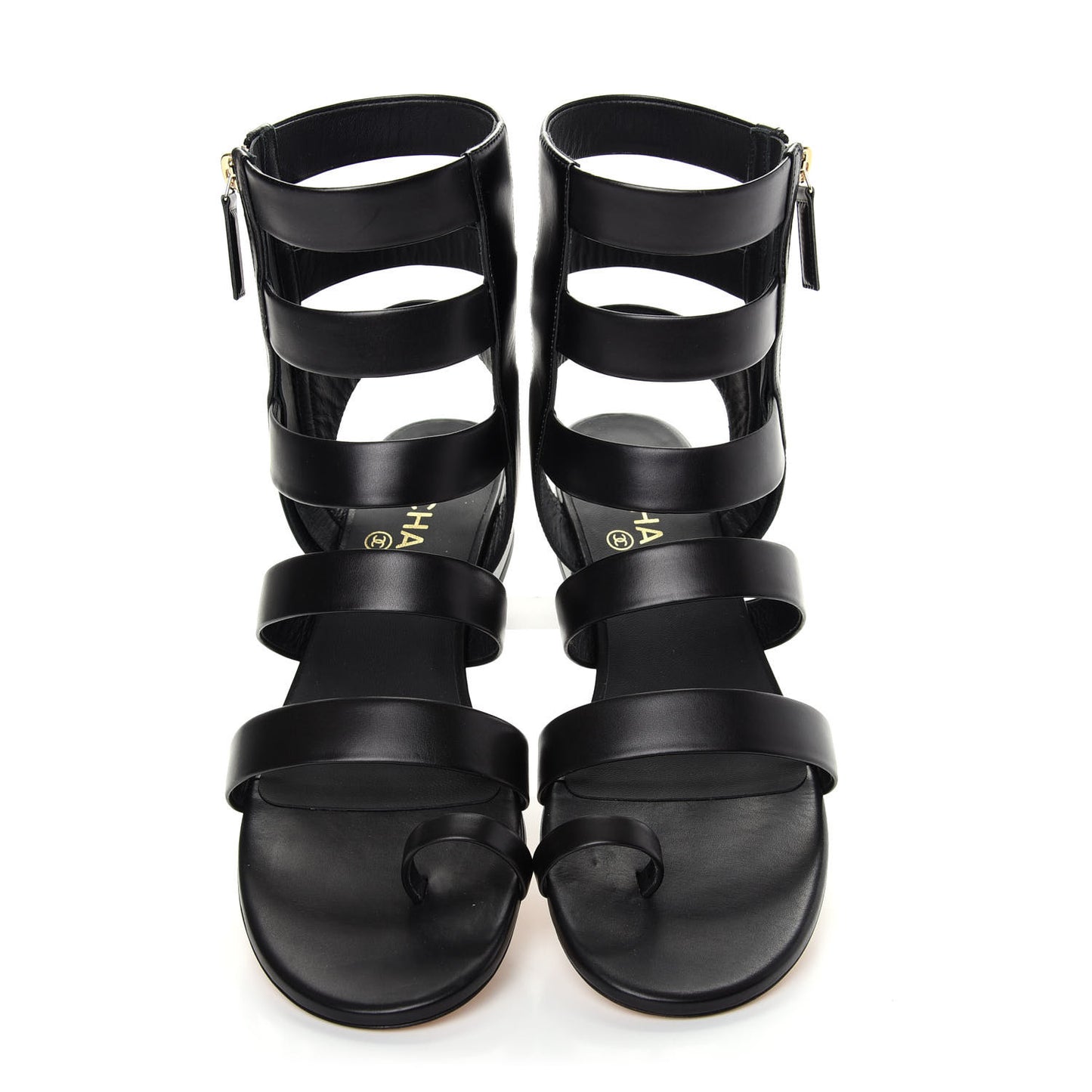 Calfskin Gladiator Sandals 39.5 Black