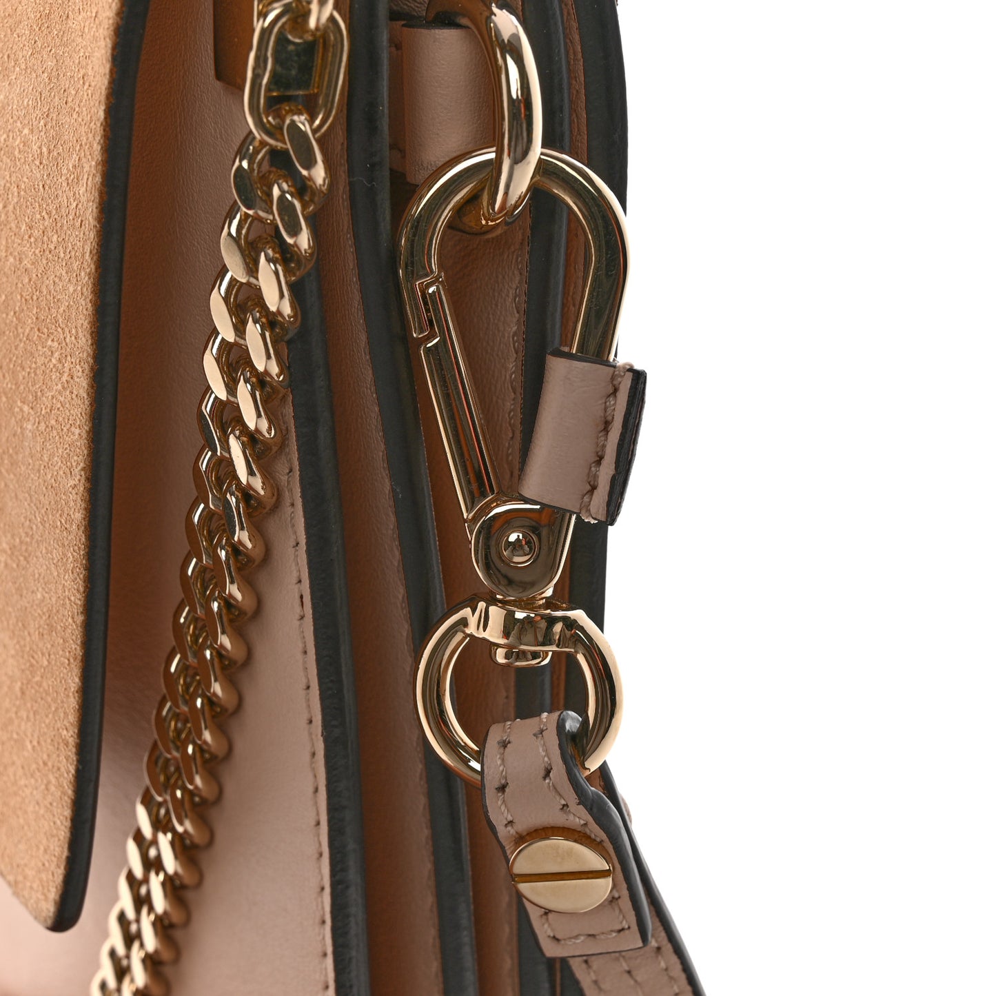 Calfskin Suede Medium Faye Shoulder Bag  Cement Pink