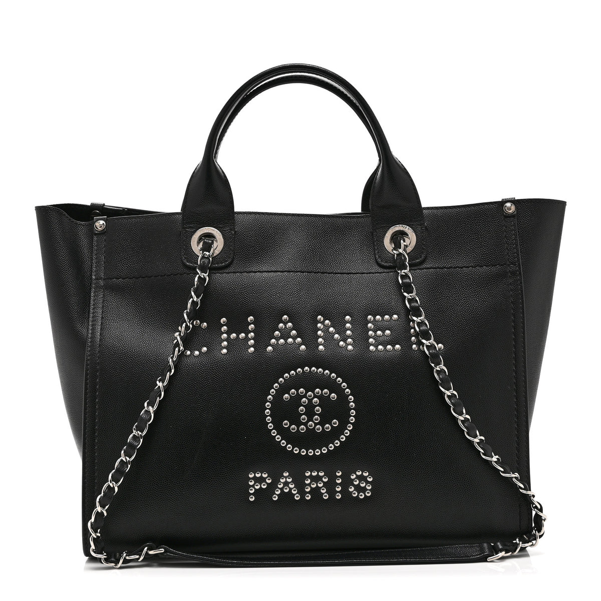 Chanel Caviar Small Studded Deauville Tote Black 1 of 10