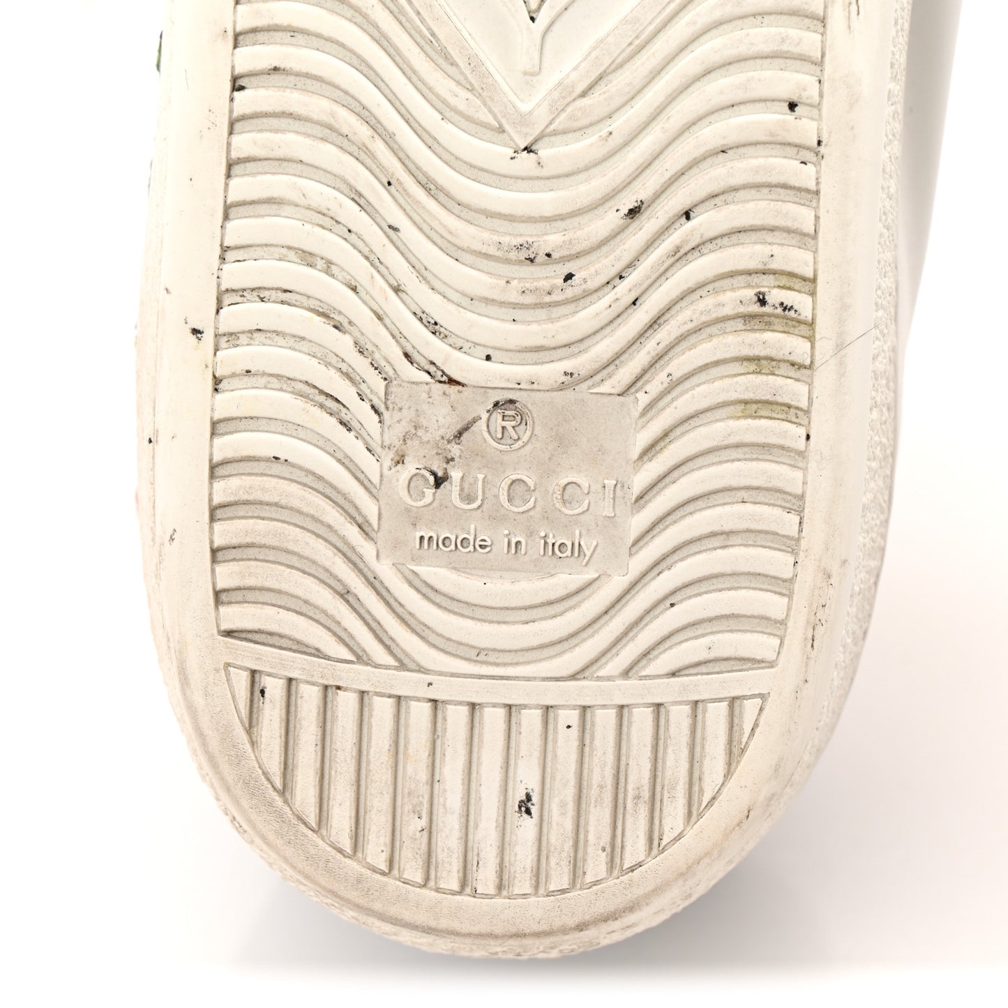 Calfskin Web Floral Embroidered Womens Ace Sneakers 37 White