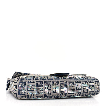 Fendi Zucchino Crystal Baguette Navy 4 of 8