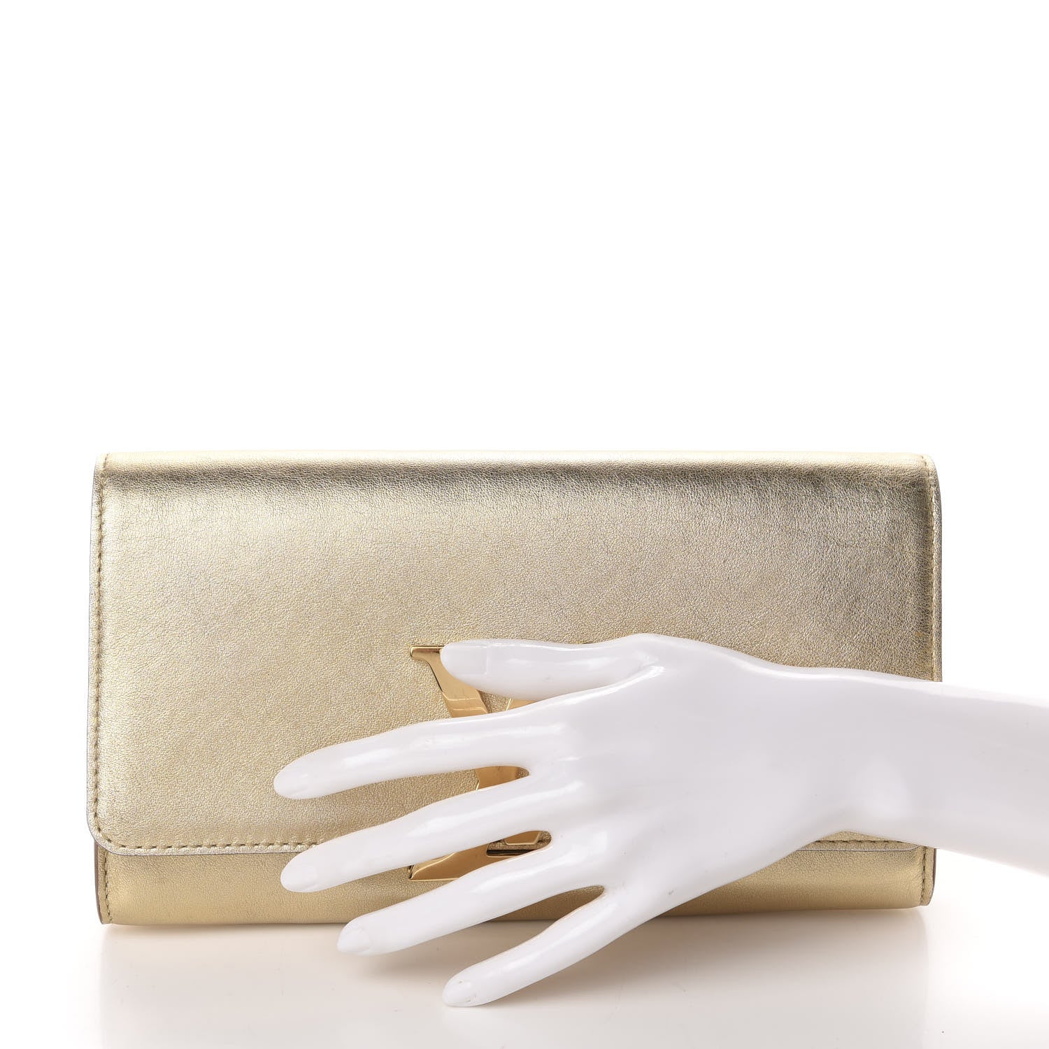 Louis Vuitton Calfskin Neo Sobe Louise EW Clutch Gold 2 of 11