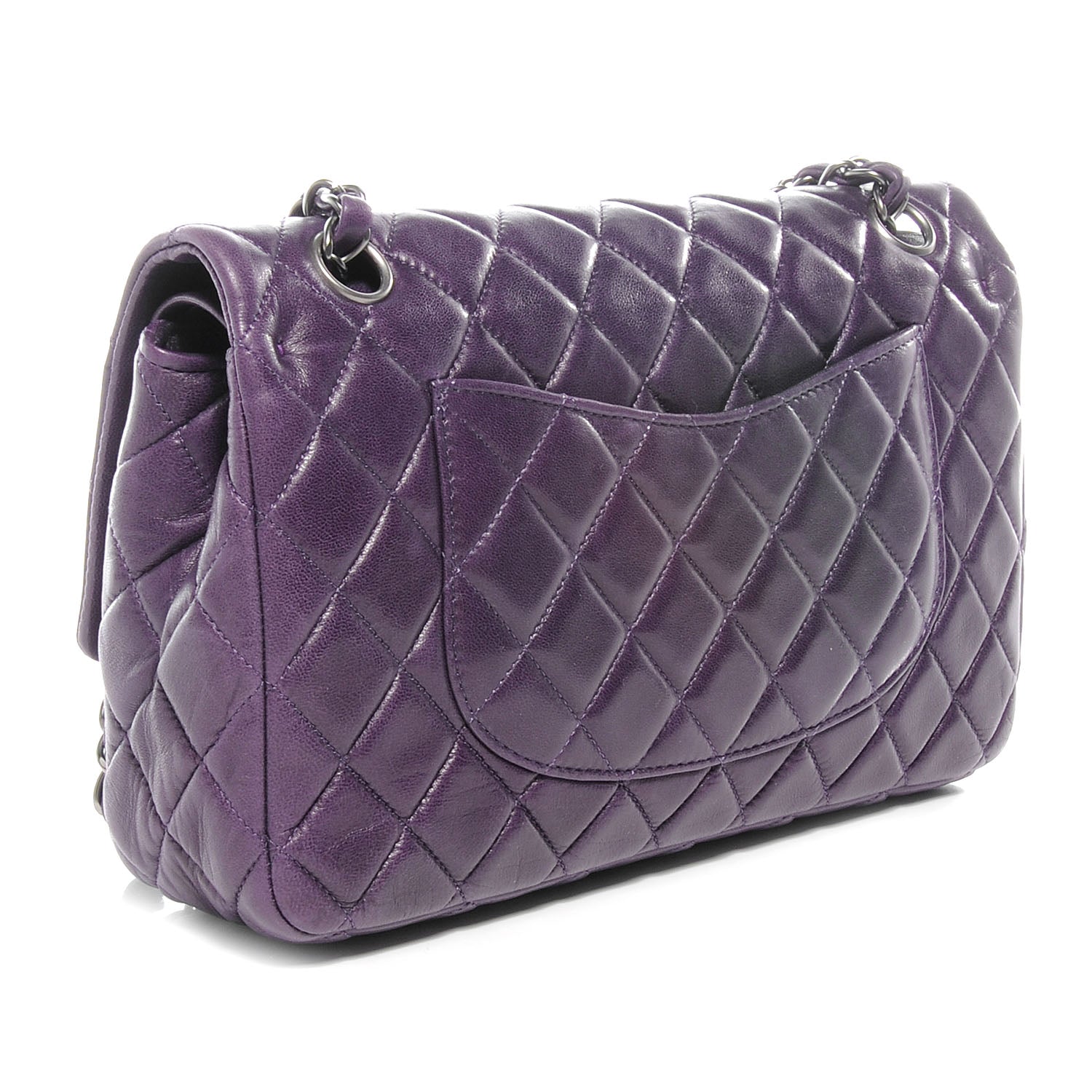 Chanel Lambskin Medium Double Flap Violet 3 of 8