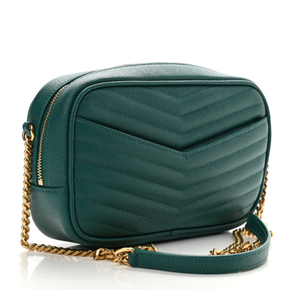 Saint Laurent Grain De Poudre Matelasse Monogram Mini Lou Camera Bag Brilliant Grass 3 of 8