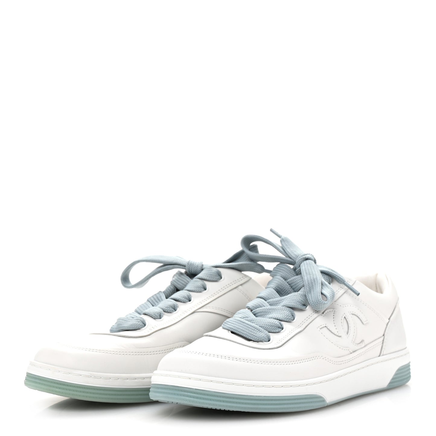 Calfskin CC Womens Sneakers 37.5 White