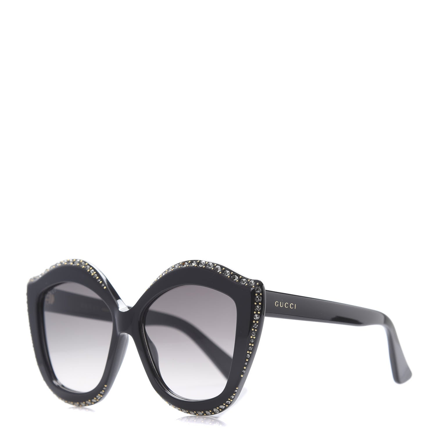 Gucci Crystal Cat Eye GG0118S Sunglasses Black 1 of 8
