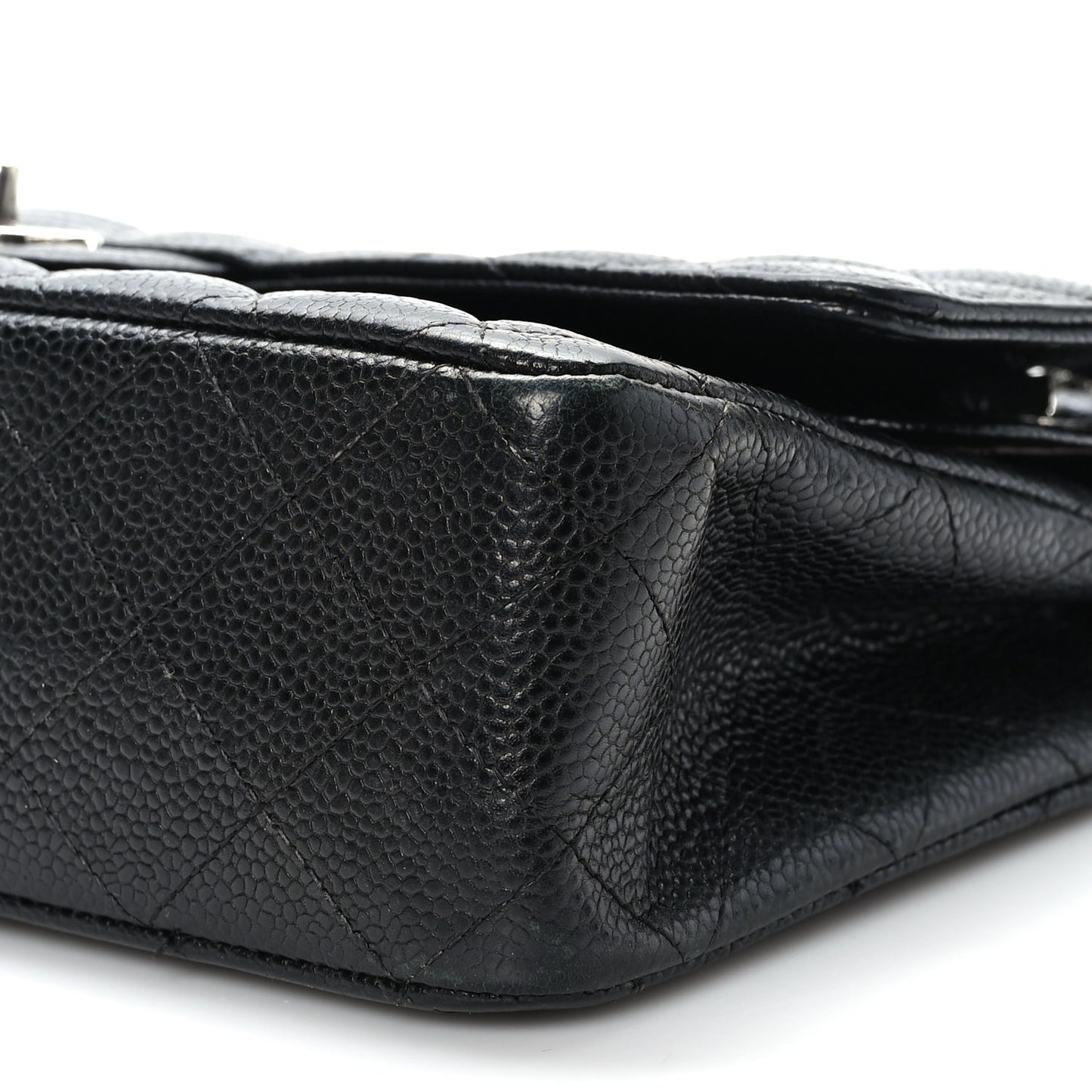 Caviar Quilted Medium Double Flap Black