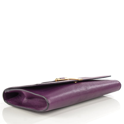 Saint Laurent Textured Calfskin Large Classic Y Clutch Violet 4 of 7