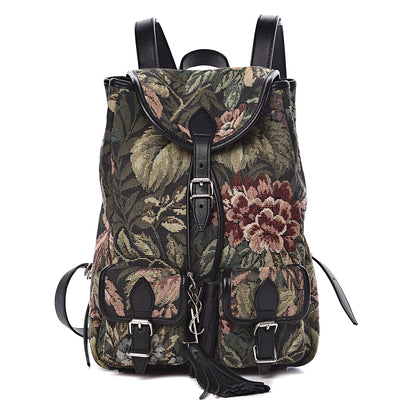 Saint Laurent Canvas Floral Print Festival Backpack Black 1 of 12
