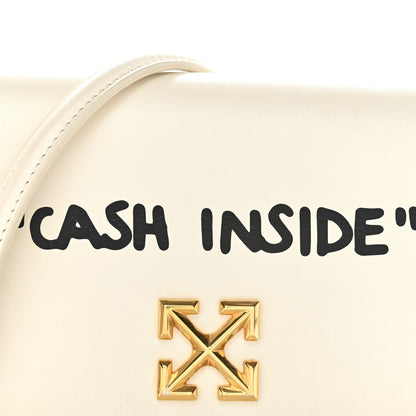 Off-White Calfskin Jitney 0.5 Cash Inside Crossbody Bag White 7 of 13
