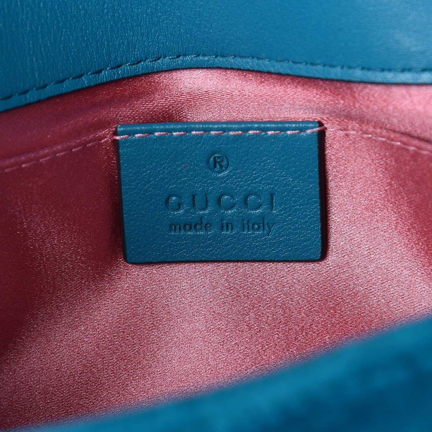 Gucci Velvet Matelasse Mini GG Marmont Shoulder Bag Pavone Cyan 6 of 9