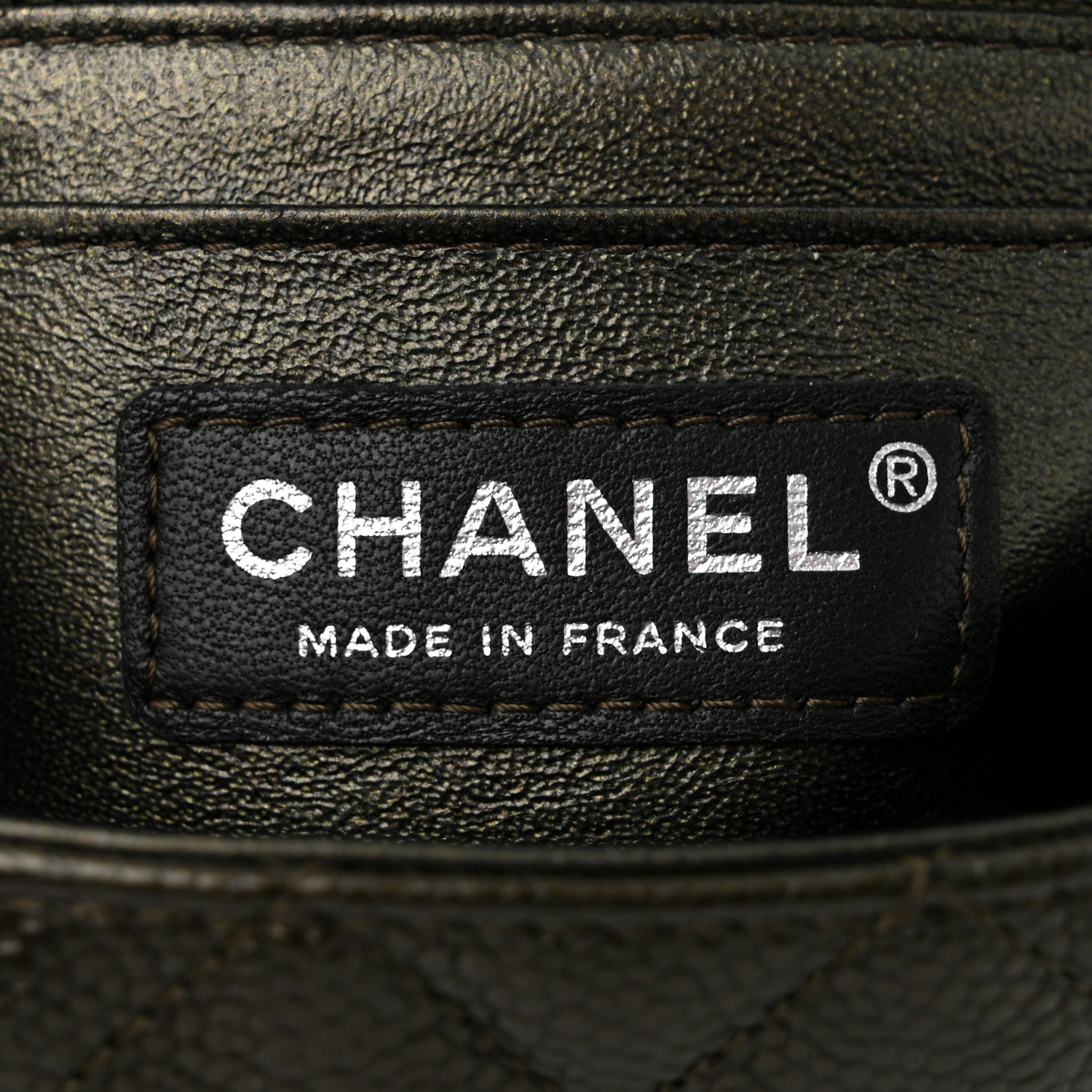Chanel Metallic Caviar Quilted Mini Rectangular Flap Dark Grey 6 of 10
