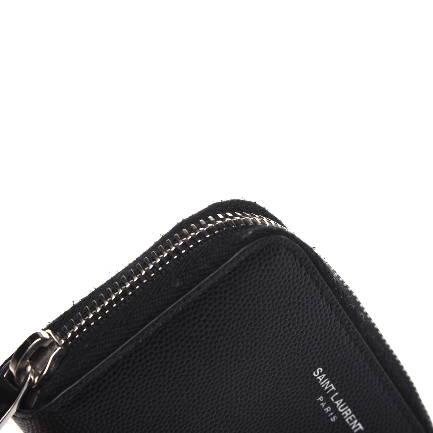 Saint Laurent Grain De Poudre Zip Around Card Holder Black 12 of 13