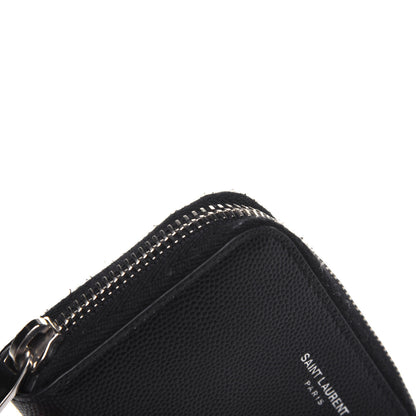 Saint Laurent Grain De Poudre Zip Around Card Holder Black 12 of 13