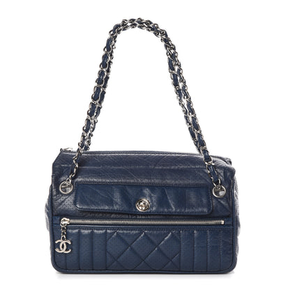 Chanel Calfskin Perforated 50's Satchel Marine Fonce 1 of 10