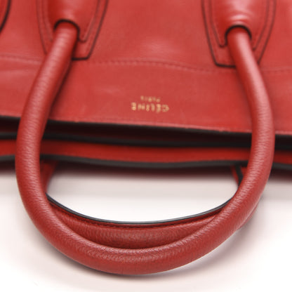 Celine Drummed Calfskin Mini Luggage Coquelicot 13 of 17