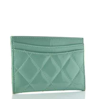 Chanel Patent Quilted Card Holder Green 3 of 9