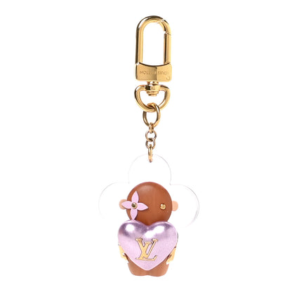 Louis Vuitton Wood Plexiglass Vivienne Amour Bag Charm Key Holder Gold 1 of 4