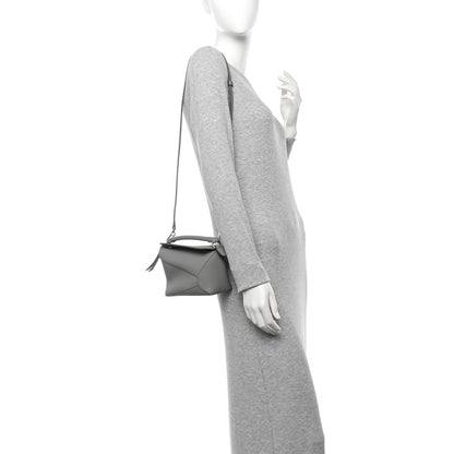 Loewe Soft Grained Calfskin Mini Puzzle Edge Bag Pearl Grey 2 of 10