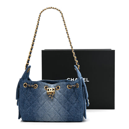 Chanel Washed Denim Quilted Mini Chanel 25 Handbag Blue 11 of 11
