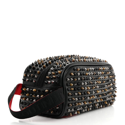 Christian Louboutin Calfskin Spikes Mens Blaster Toiletry Bag Black 3 of 6