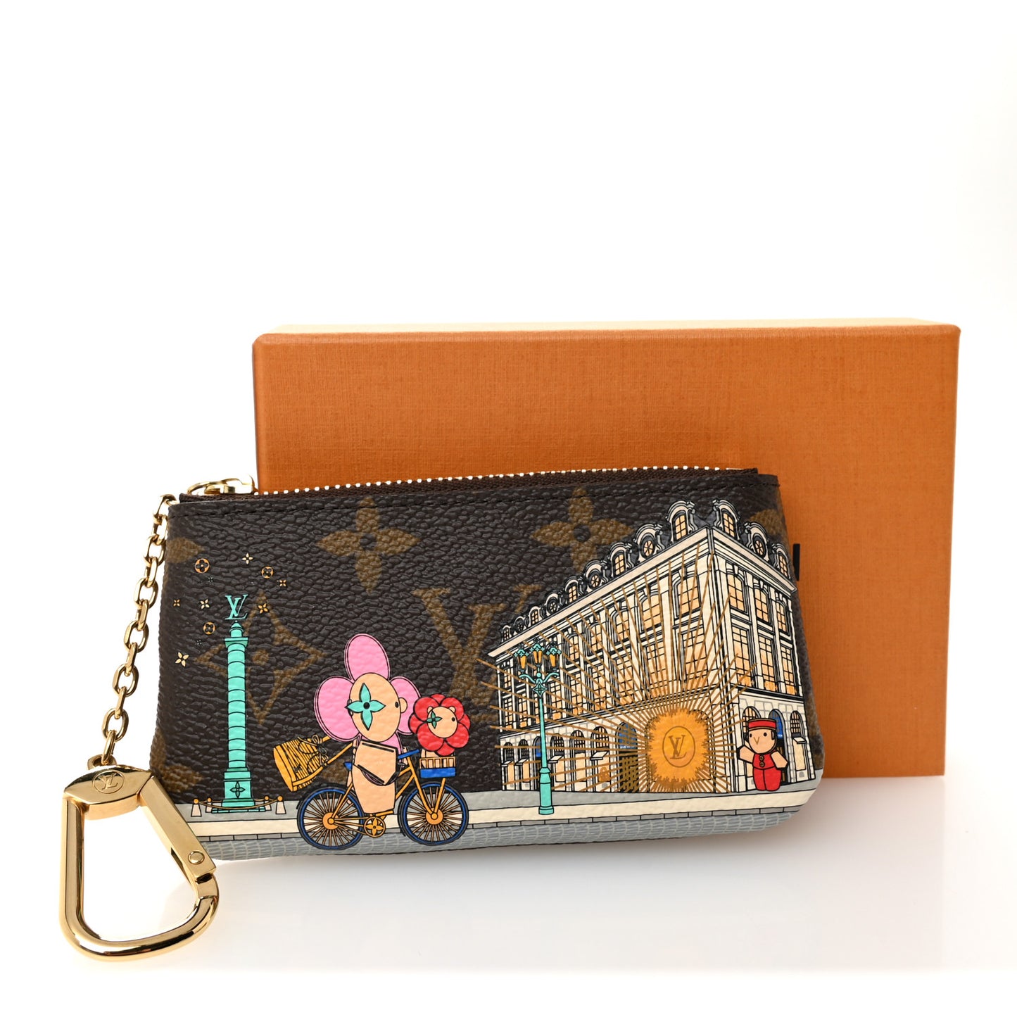 Monogram 2022 Christmas Animation Paris Key Pouch Pink