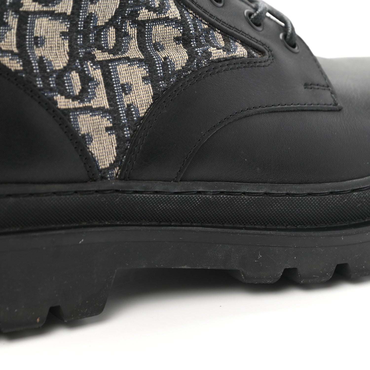 Christian Dior Calfskin Oblique Mens Explorer Ankle Boots 41 Black Blue 12 of 12